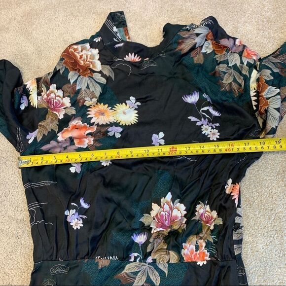 Zara Black long sleeve floral Camila minidress Sz XS NWT - Picture 6 of 10